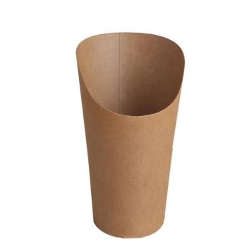 French Fries Holder Kraft Paper Cups Holder Disposable Paper Cups - 14OZ
