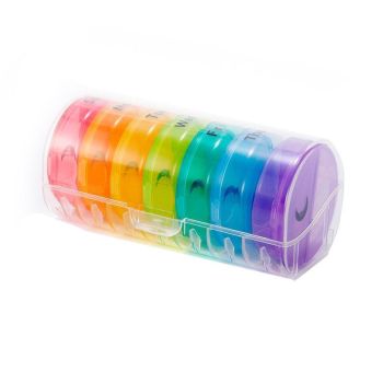 7 Day Weekly Case Dispenser Medicine Tablet Organizer Storage Container Pill Box - Colourful