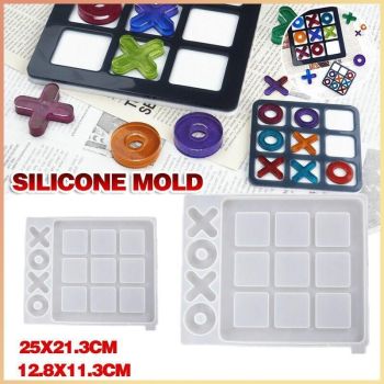 Silicone Mold Making Tic-Tac-Toe Game Jewelry Resin Casting Mould Craft DIY Tool - Large