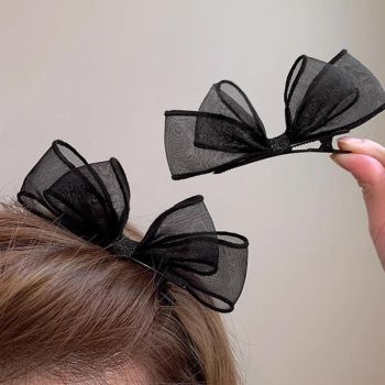 Sweet Mesh Bow Hairpin Hair Accessories Bang Clip Bowknot Hair Clips Girls Party