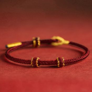 Hand-woven Knotted Red Rope Adjustable Size For Lovers Bracelet Jewelry Gifts