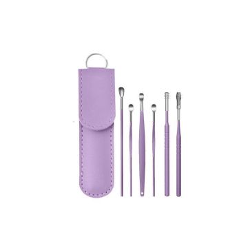 6Pcs Earpick Ear Wax Curette Ear Cleaner Remover Spoon Ear Cleaning Tool Kit - Green