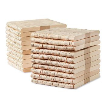 1000PCS Natural Wooden Craft Sticks Paddle Pop Sticks Ice Cream coffee stir - Wooden