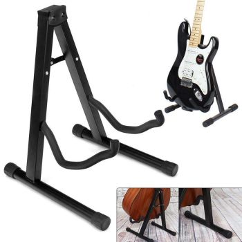 Folding Guitar Stand Floor Rack Electric Acoustic Bass Gig Holder Rack Portable