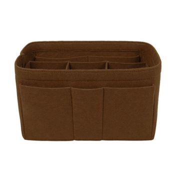 Felt Handbag Organizer Insert with Multiple Pockets for Tote and Purse - Coffee XL Size