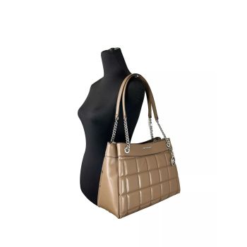 Michael Kors Women's Susan Medium Chain Shoulder Tote Bag Driftwood - One Size
