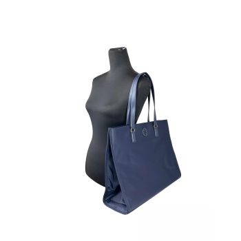 Tory Burch Women's Navy Ella Large Nylon Tote Bag Purse 136144 - One Size