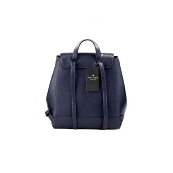 Kate Spade Women's Madison Navy Saffiano Leather Medium Flap Shoulder Backpack Bag - One Size