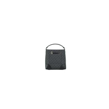 Michael Kors Women's Mercer Small Black Signature Leather Bucket Crossbody Handbag Purse - One Size