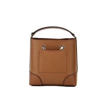 Michael Kors Women's Mercer Small Luggage Pebbled Leather Bucket Crossbody Bag Purse - One Size