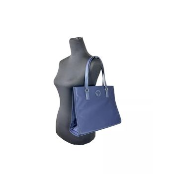 Tory Burch Women's Navy Ella Small Nylon Tote Bag Purse 160633 - One Size