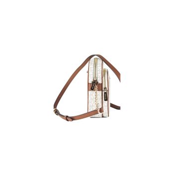Michael Kors Women's Jet Set Medium Vanilla PVC North South Chain Crossbody Handbag - One Size