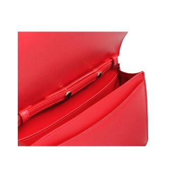 Burberry Women's Hampshire Small Red Embossed Logo Smooth Leather Crossbody Bag - One Size