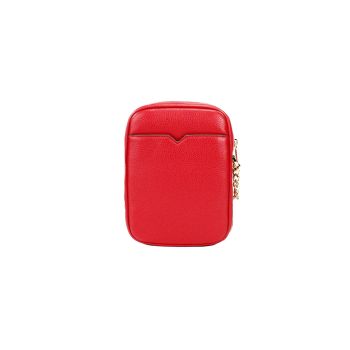 Michael Kors Women's Jet Set Bright Red Pebbled Leather North South Chain Crossbody Bag - One Size