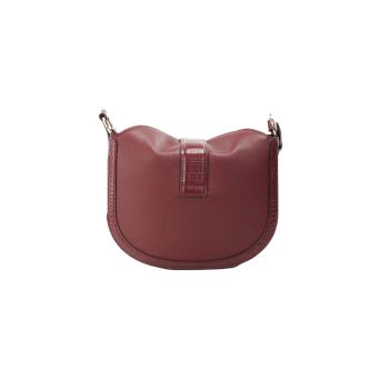Michael Kors Women's Gabby Small Dark Cherry Leather Foldover Hobo Crossbody Bag - One Size