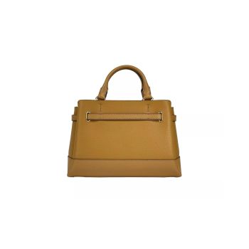 Michael Kors Women's Reed Small Leather Belted Satchel Crossbody Bag Brown - One Size