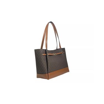 Michael Kors Women's Reed Large Belted Tote Shoulder Bag Purse Brown - One Size