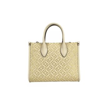 Michael Kors Women's Mirella Small Top Zip Crossbody Tote Bag Creme - One Size