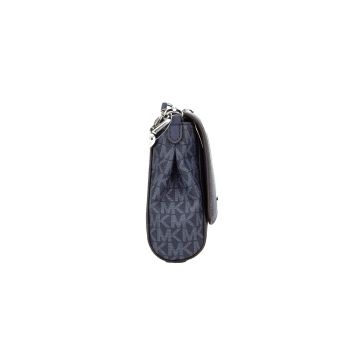 Michael Kors Women's Jet Set Medium Navy Blue PVC Convertible Pouchette Crossbody Bag - One Size