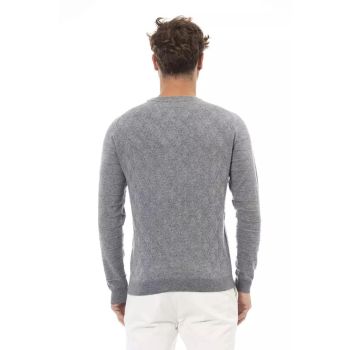 Alpha Studio Men's Gray Viscose Sweater - 46 IT