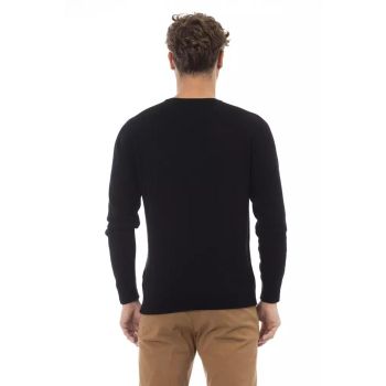 Alpha Studio Men's Black Viscose Sweater - 46 IT