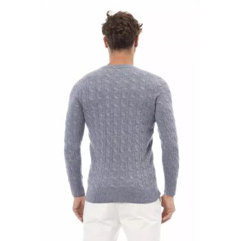 Alpha Studio Men's Light Blue Viscose Sweater - 46 IT