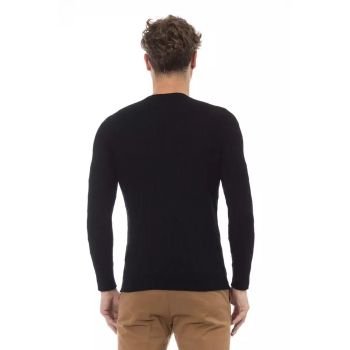 Alpha Studio Men's Black Viscose Sweater - 46 IT