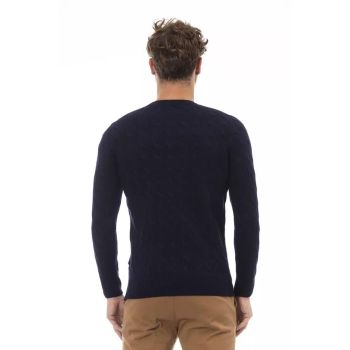 Alpha Studio Men's Blue Viscose Sweater - 46 IT