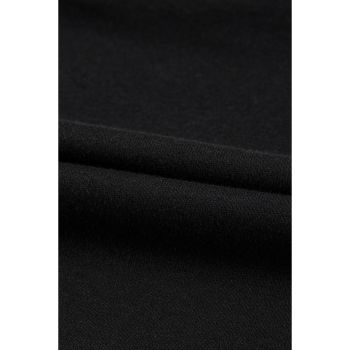 Black GAME DAY Rugby Sequined Tasseled Cropped Sweatshirt - M