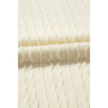 Beige Textured Patchwork Exposed Seam Plus Size Hoodie - 4X