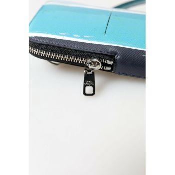 Dolce & Gabbana Men's Blue Leather  Purse Crossbody Sling Phone Bag - One Size