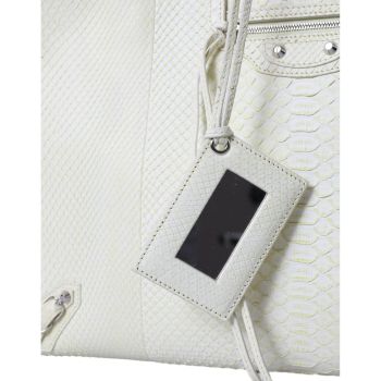 Balenciaga Women's Chic Python Leather Tote in White & Yellow - One Size