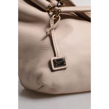 Dolce & Gabbana Women's Light Pink Deer Leather Logo Plaque Tote Top Handle Bag - One Size