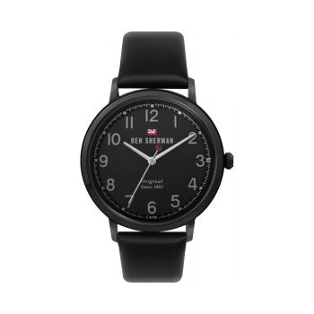 Ben Sherman Men's Black Leather Watch - One Size