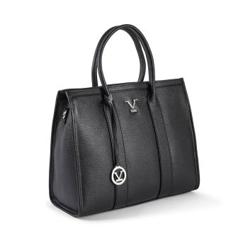 V Italia Black Tote Bag  V Italia Leather Tote Bag  Women's V Italia Black Tote Bag - One Size
