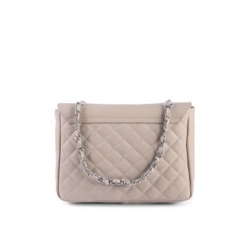 V Italia by VERSACE Chain Bag Beige Leather Shoulder Bag - One Size