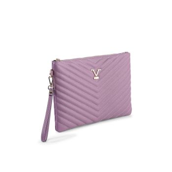 V Italia by Versace Quilted Clutch Bag Purple - One Size