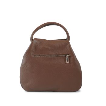 V Italia Leather Handbag for Women - Brown - One Size