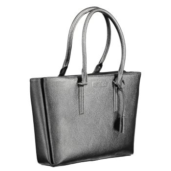 Calvin Klein Women's Elegant Black Shoulder Bag with Triple Compartts - One Size