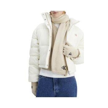 Calvin Klein Women's Beige Cotton Scarf - One Size