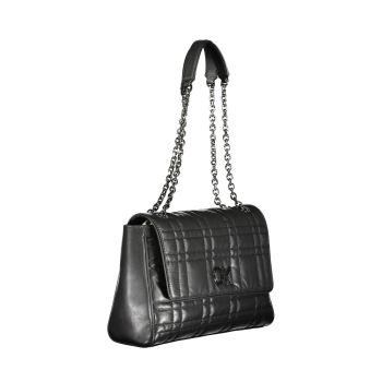 Calvin Klein Women's Elegant Black Chain-Handle Bag with Twist Lock - One Size