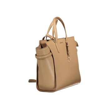 Calvin Klein Women's Chic Beige Handbag with Contrasting Details - One Size