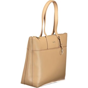 Calvin Klein Women's Beige Zip Closure Chic Shoulder Bag - One Size