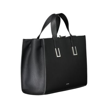 Calvin Klein Women's Elegant Two-Handled Black Handbag with Logo - One Size
