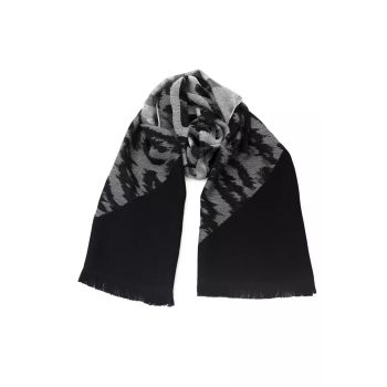 Cavalli Class Men's Elegant Animalier Fantasy Wool-Blend Scarf - One Size