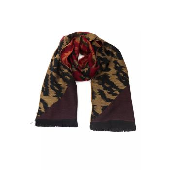 Cavalli Class Men's Exotic Animalier Fantasy Logo Scarf - One Size