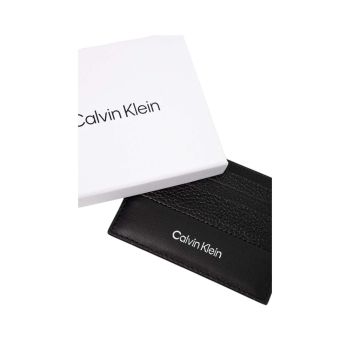 Calvin Klein Men's Black Leather Wallet - One Size