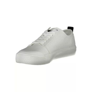 Calvin Klein Men's White Cotton Sneaker - 45 EU