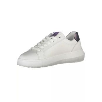 Calvin Klein Women's White Polyester Sneaker - 37 EU