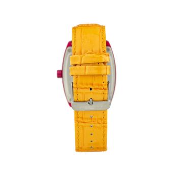 Chronotech Unisex's Orange Leather Watch - One Size